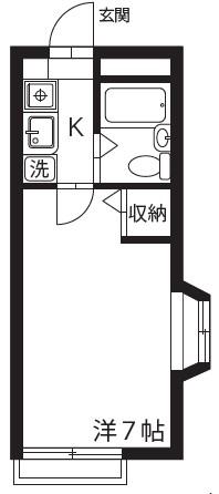 メゾンフルール(1K/2階)の間取り写真