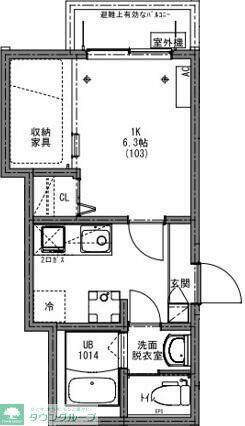 KEIAI RESIDENCE 西浦和(1K/2階)の間取り写真