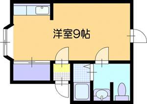 ウィンドヒルズ文京台 B棟(ワンルーム/2階)の間取り写真