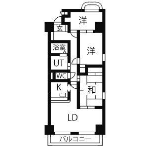 フレンドビル21(3LDK/5階)の間取り写真