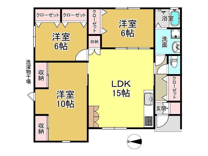 アイティーハイム(3LDK/1階)の間取り写真