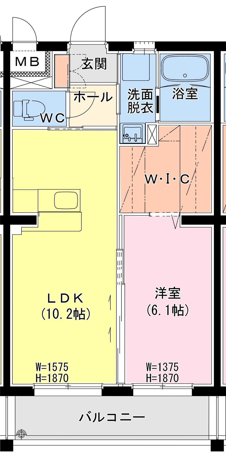 デイライト ヒルズ(1LDK/2階)の間取り写真