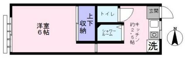 アークワン(1K/2階)の間取り写真