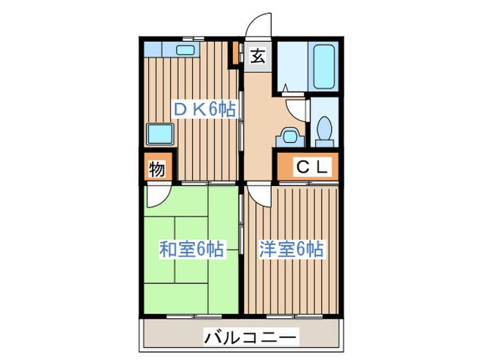 メゾンヴァンガード(2DK/2階)の間取り写真