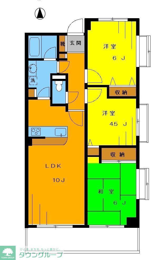 ライオンズマンション中野桃園 408(3LDK/4階)の間取り写真
