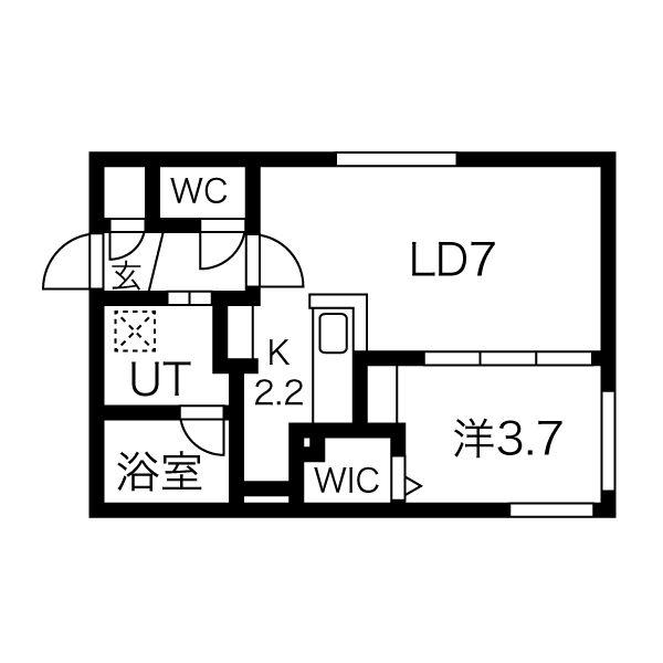 マイン白石(1LDK/2階)の間取り写真
