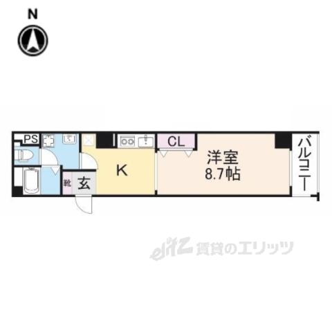 オリエンタル橿原(1DK/2階)の間取り写真