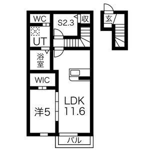 コスモス・ワン(1SLDK/2階)の間取り写真