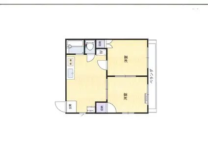 コーポサンクスII(2DK/1階)の間取り写真