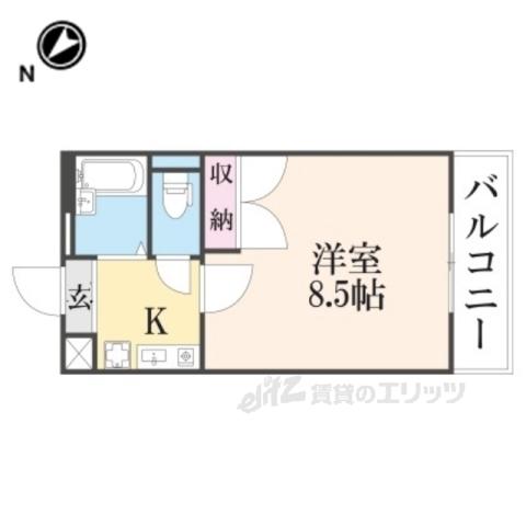 レオパレス東草津(1K/2階)の間取り写真