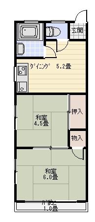 町田コーポ(2DK/1階)の間取り写真