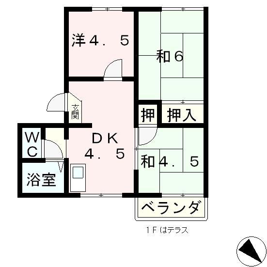 フォーブルM(3DK/2階)の間取り写真