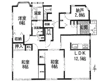 ハレマナ川口(3SLDK/1階)の間取り写真