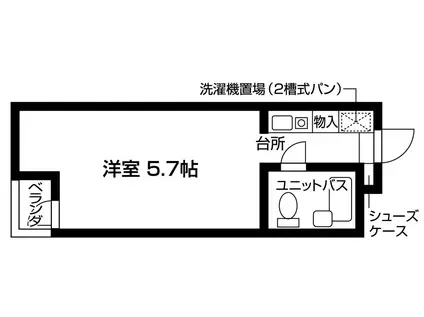 アップルコート綱島(ワンルーム/3階)の間取り写真