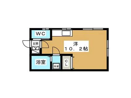 イーストコート(ワンルーム/1階)の間取り写真