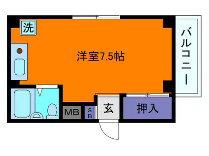 シャルム大石(ワンルーム/3階)の間取り写真
