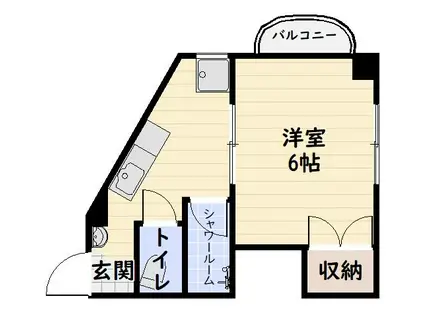 第二中央マンション(1K/2階)の間取り写真