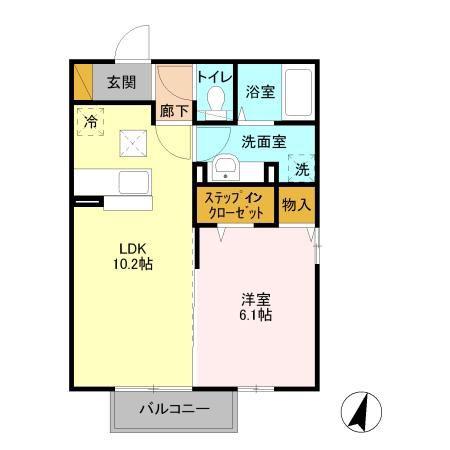 リヴェール(1LDK/1階)の間取り写真