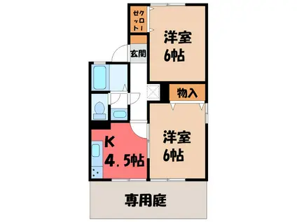 セジュール・オータムA(2K/1階)の間取り写真