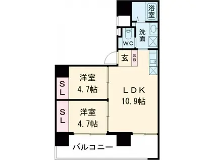 ZEE HAVEN(2LDK/5階)の間取り写真