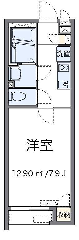 シェノン(1K/1階)の間取り写真