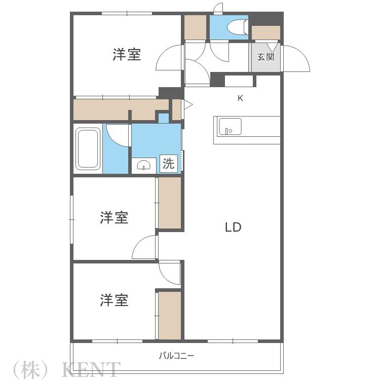 ASTER宮の森(3LDK/2階)の間取り写真