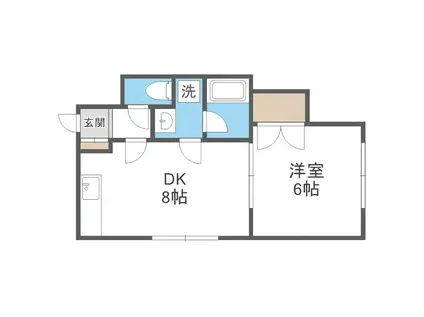 メゾンドショウ(1DK/3階)の間取り写真