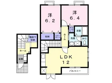 エトワール C(2LDK/2階)の間取り写真