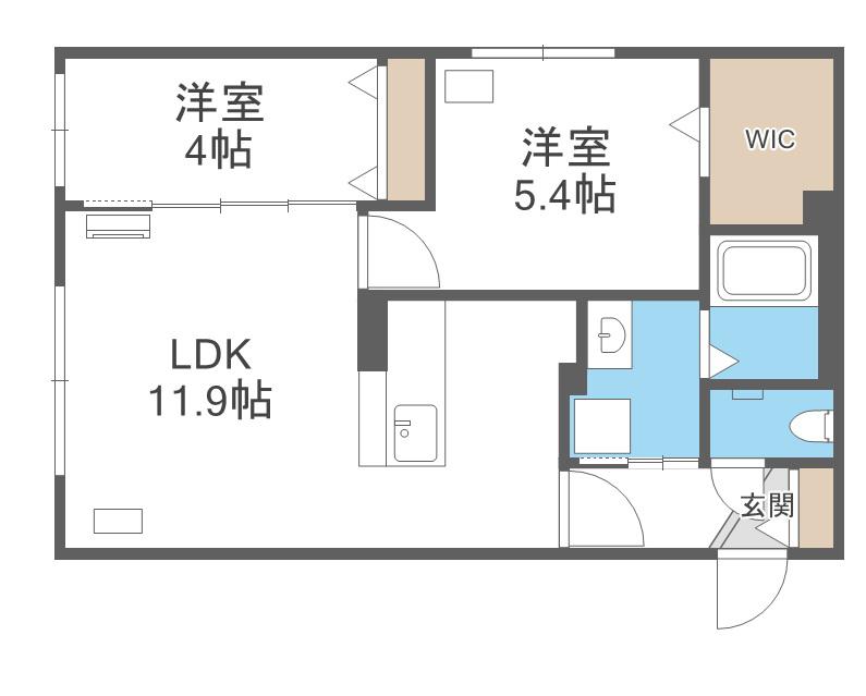 PRECIOUS KOTONI (2LDK/1階)の間取り写真
