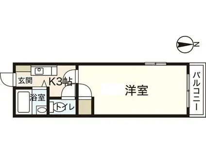 ARASE BLDII(1K/3階)の間取り写真