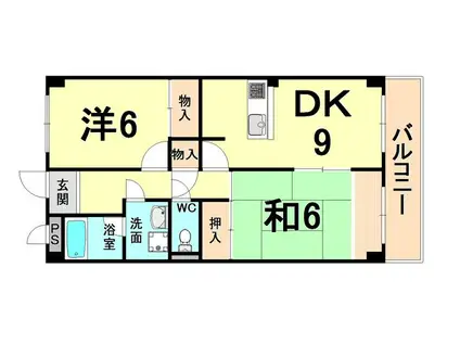 パークハイム瑞ヶ丘(2DK/3階)の間取り写真