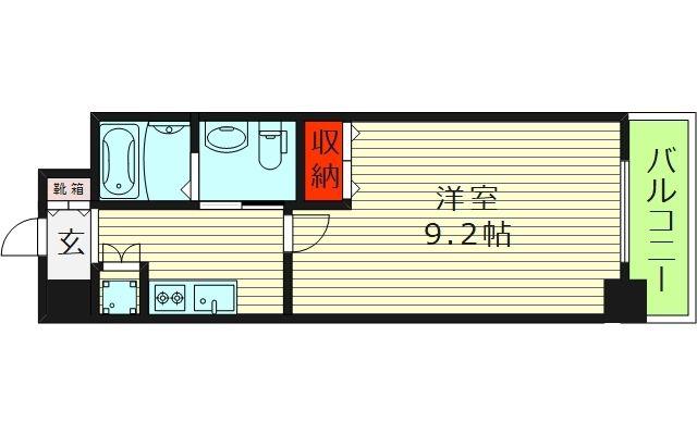 レジデンス京橋スクエア(1K/2階)の間取り写真