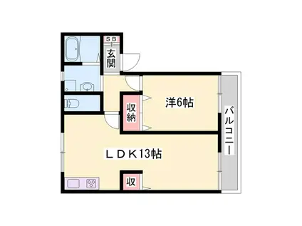 ハイツサンロード(1LDK/1階)の間取り写真