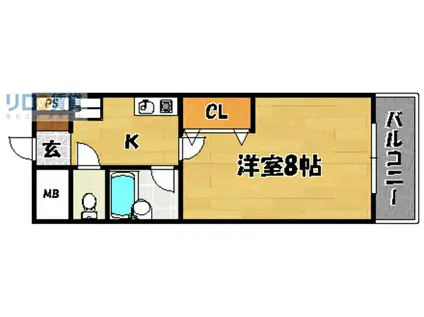 CASA SHINWA(1K/3階)の間取り写真