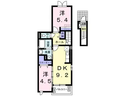 チェリーブロッサムII(2DK/2階)の間取り写真