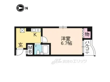 シャロームⅠ(1K/5階)の間取り写真