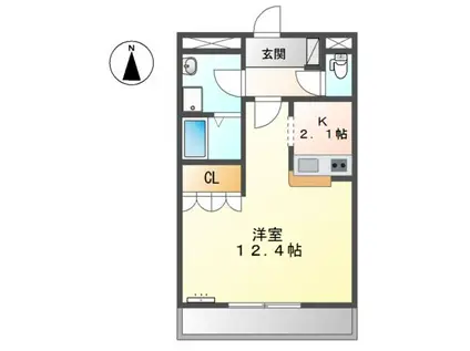マキアージュ(1K/2階)の間取り写真