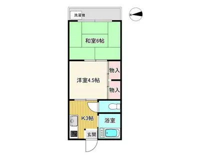 コーポ川村(2K/2階)の間取り写真