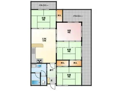 メディカル葉山(4LDK/5階)の間取り写真