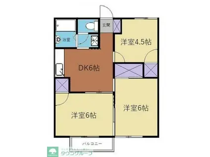 ホワイトハイム御園(3DK/2階)の間取り写真