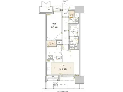 アクタス博多グランミライ(1LDK/5階)の間取り写真