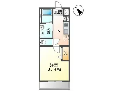 タスカーターソルテIII(1K/2階)の間取り写真