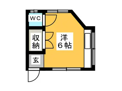 栄荘(ワンルーム/2階)の間取り写真