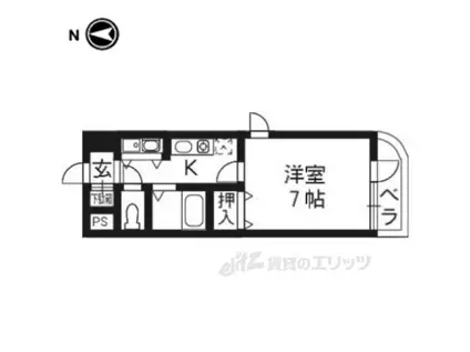 グリーンヒル紫明(1K/2階)の間取り写真