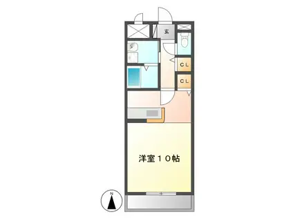 ストリーム並木(1K/2階)の間取り写真