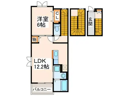 ニューエンパイヤ(1LDK/3階)の間取り写真