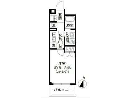 N-STAGE 草加新田(1K/3階)の間取り写真