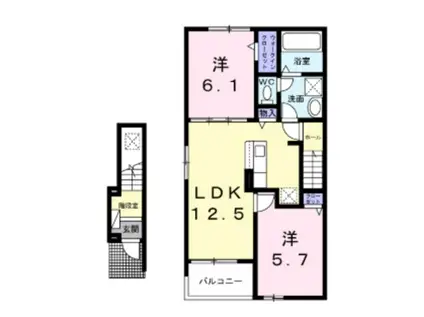 ガーデンコート(2LDK/2階)の間取り写真