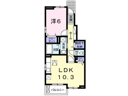 カリーノG(1LDK/1階)の間取り写真