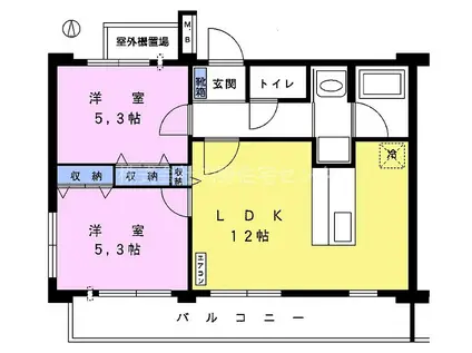プレミール(2LDK/2階)の間取り写真